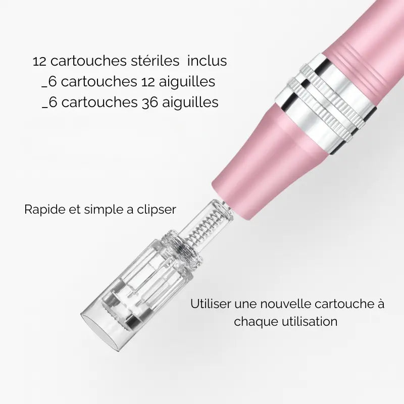 Kit de 12 cartouches stériles interchangeables (12 et 36 aiguilles) pour Stylo Microneedling Dermapen AYLI