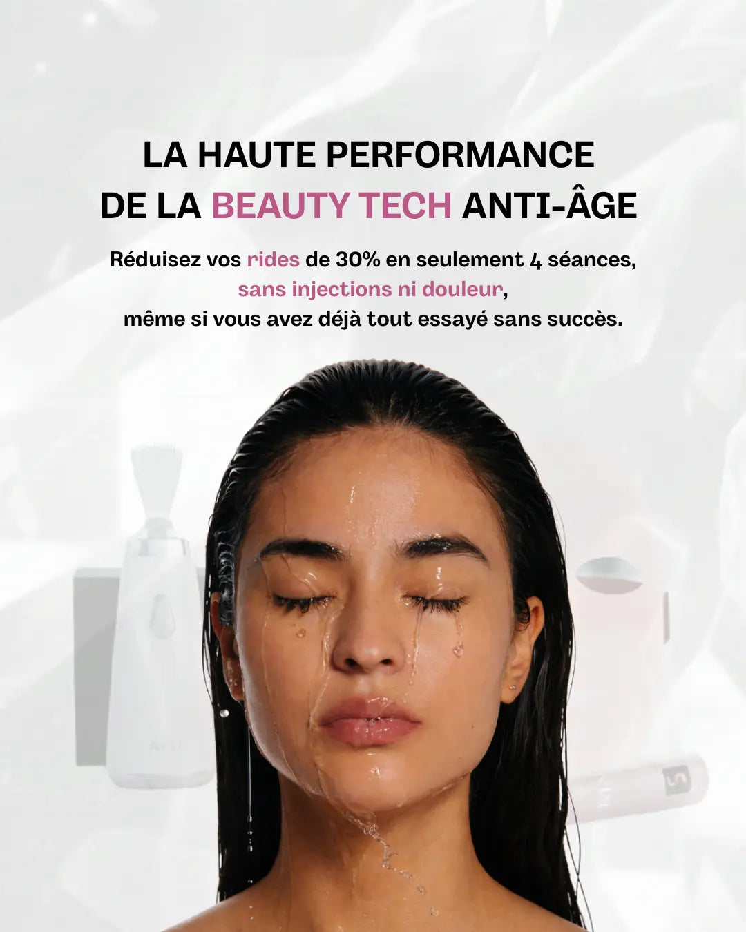 Technologie anti-âge AYLI SKIN : lissage des rides en 4 séances sans chirurgie, alternative aux injections.bannière mobile