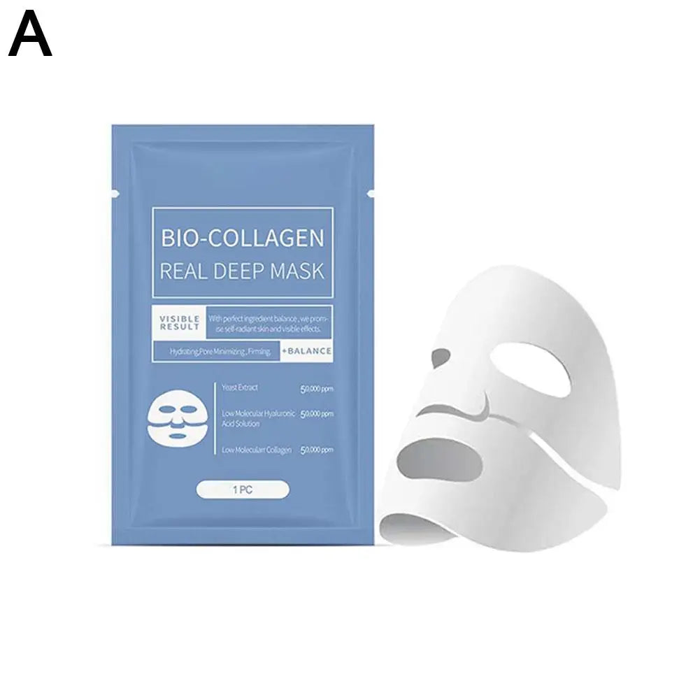 Masque au collagène, une unité, emballage bleu, pour une hydratation profonde de la peau