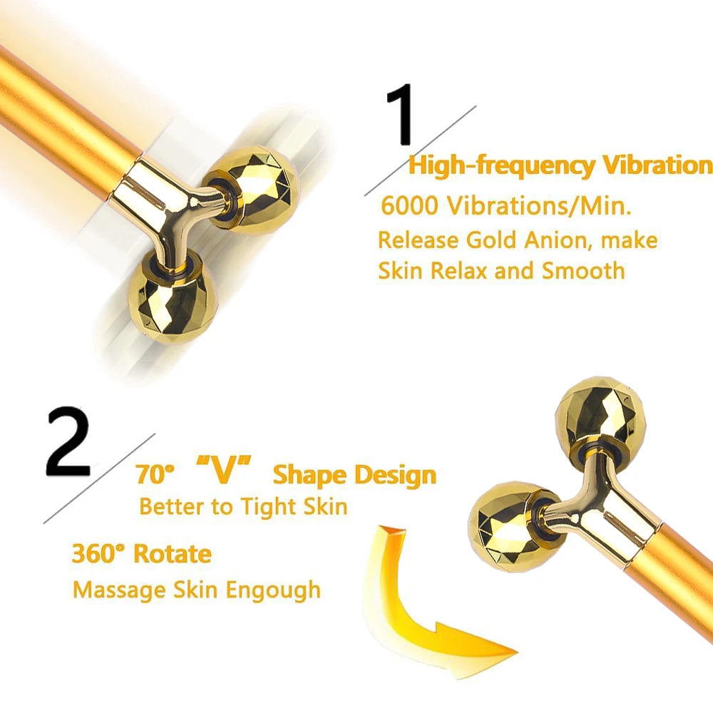 3D Roller Massager Facial Lifting Massager Skincare 360 Rotate Eye Massage Instrument Electric Vibrating Beauty Relaxation Tool