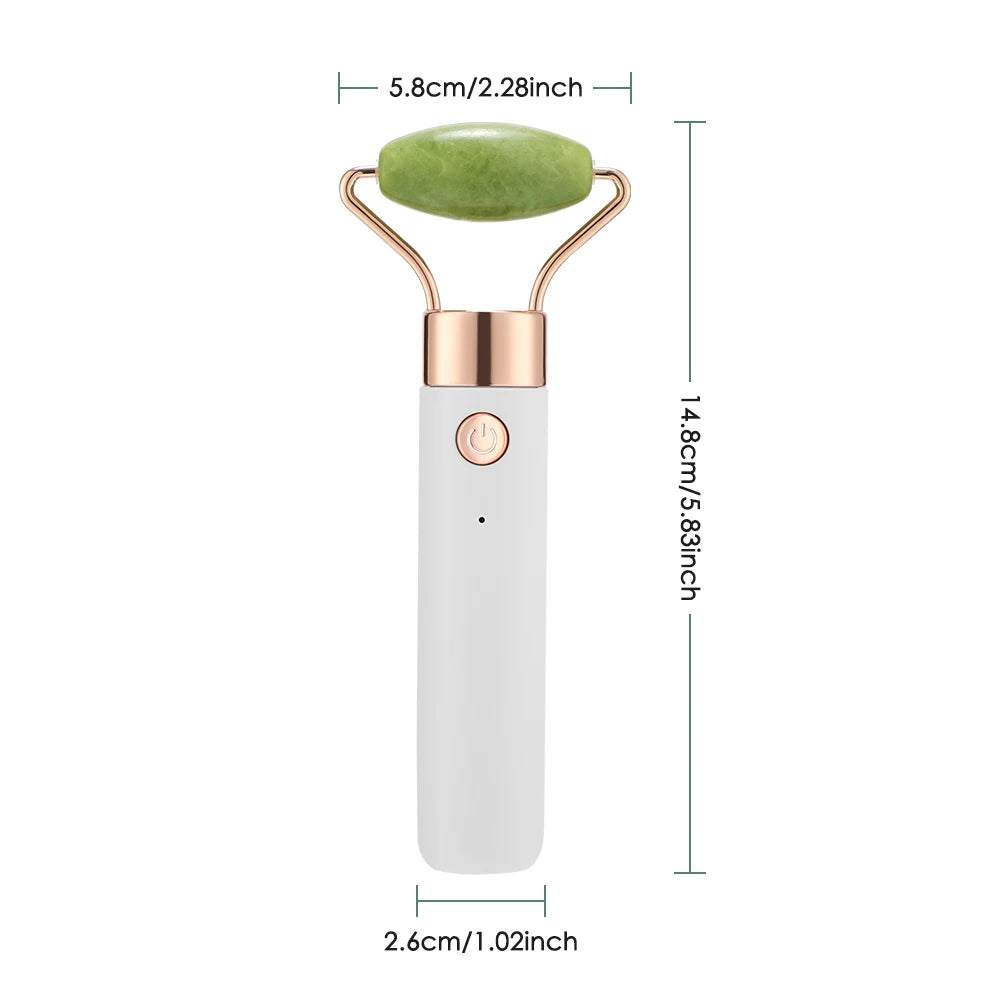 Rouleau en Pierre de Jade Électrique avec Lumière LED Rouge et Bleue