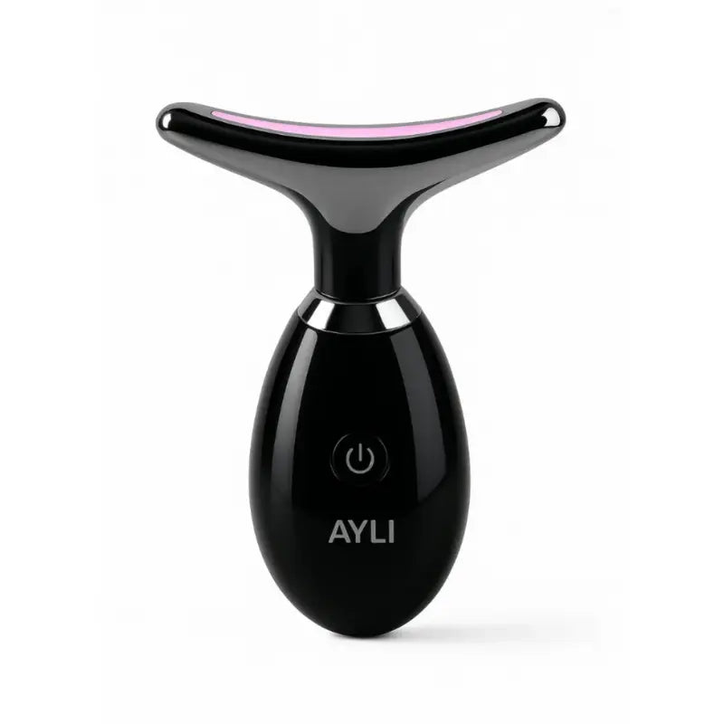 Sculpteur facial AYLI® noir pour le massage du visage sur fond blanc
