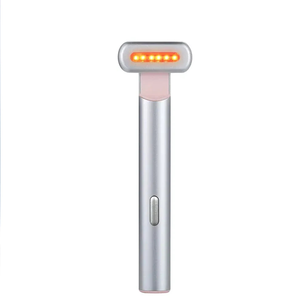 Outil skincare, soin du visage par led et microcourant ems, chaleur et vibration, massage 4 fonctiosn en un seul appareil