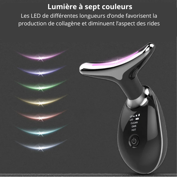 Appareil de Lift Facial EMS avec LED - Anti-Rides et Double Menton
