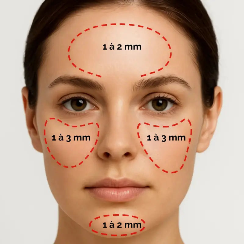 Guide Profondeur Microneedling Visage - Utilisation Dermapen AYLI par zones (1mm à 3mm)
