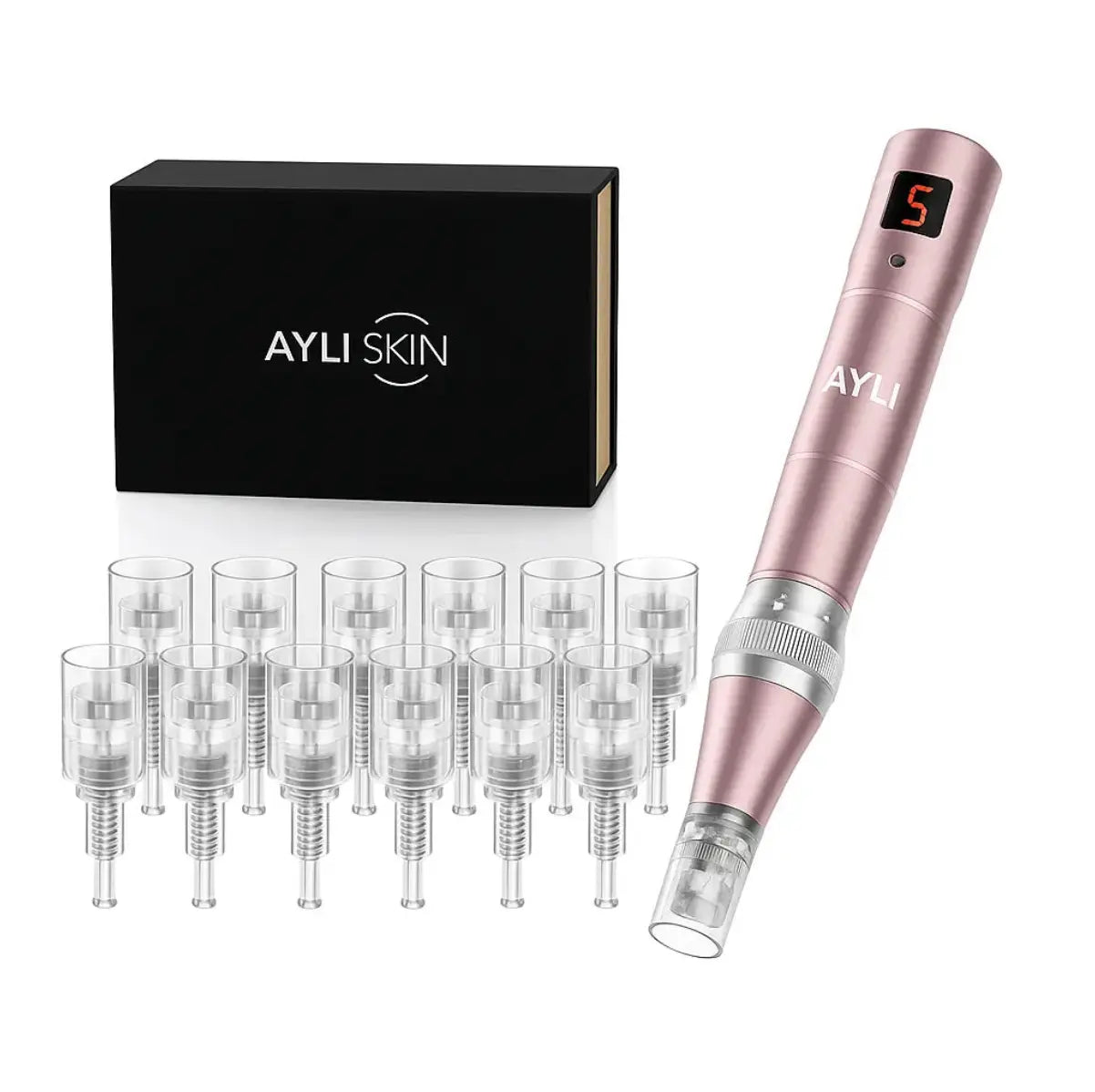Pack complet Dermapen AYLI avec stylo, 12 recharges et coffret de rangement