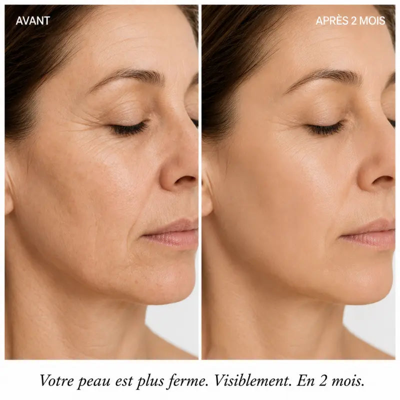 Comparaison avant après de la fermeté du visage avec LUMINA